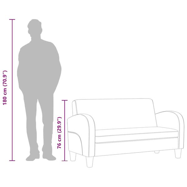 Sofa 2-Sitzer Kunstleder Schwarz
