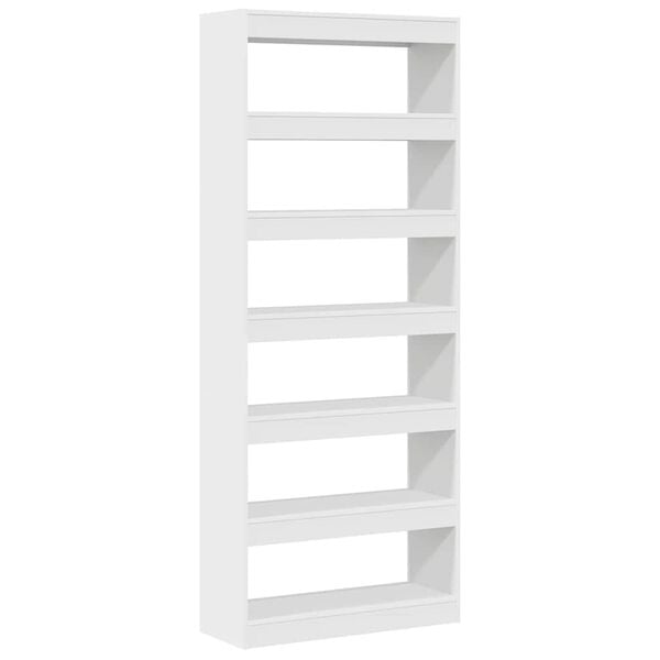 Bücherregal mit Regal Weiß 80x30x198 cm Holzwerkstoff