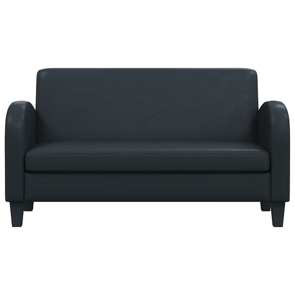 Sofa 2-Sitzer Kunstleder Schwarz