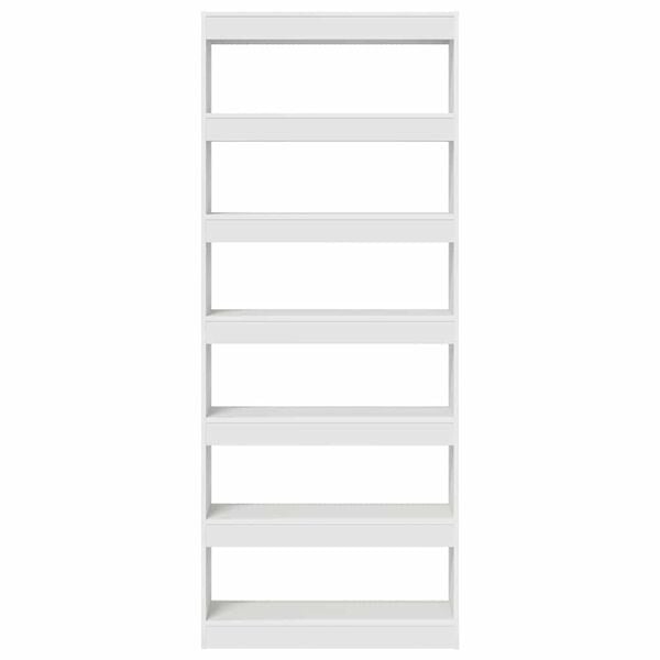 Bücherregal mit Regal Weiß 80x30x198 cm Holzwerkstoff