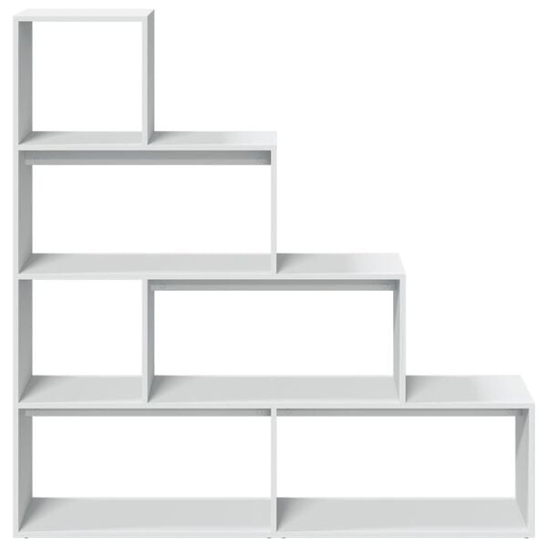 Raumteiler-Bücherregal 4 Stufen Weiß 143x29x143 cm