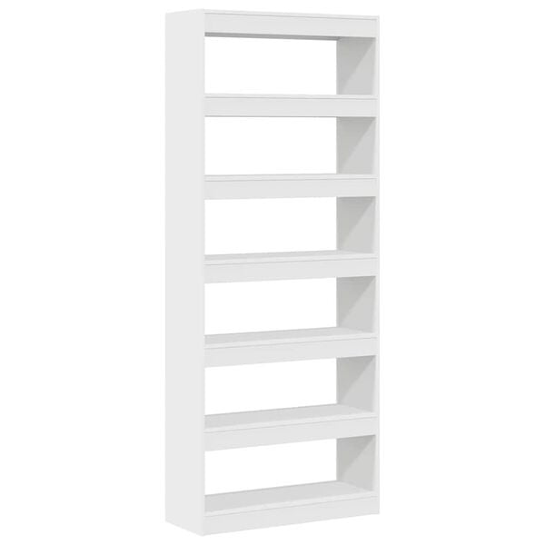 Bücherregal mit Regal Weiß 80x30x198 cm Holzwerkstoff