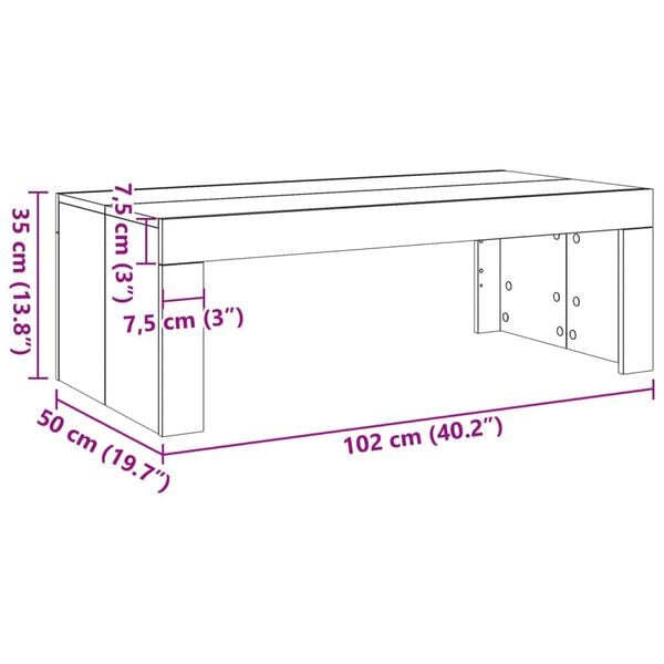 Couchtisch Altholz-Optik 102x50x35 cm Holzwerkstoff